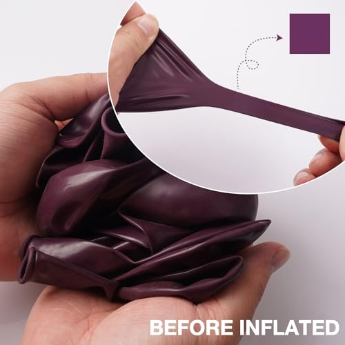 Image of PartyWoo Dark Purple Balloons 140pcs Different Sizes Pack of 18 12 10 5 Inch Dusty Plum Royal Purple Boho Neutral Balloon Arch Kit for Baby Shower Butterfly Birthday Party Decorations Purple-F13
