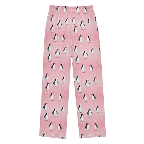 Cute Penguin Long Pajama Pants Elastic Waist PJ Bottoms with Pockets S A1129822