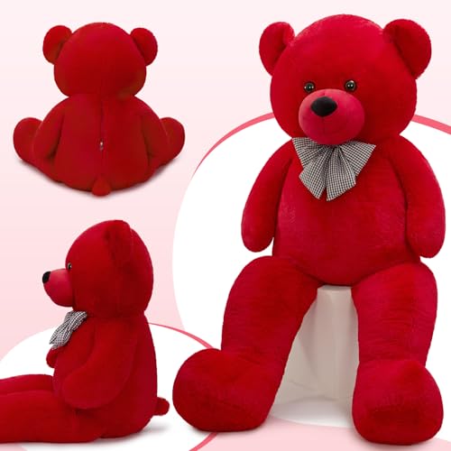 Image of MaoGoLan Big Teddy Bear 6 Feet,Life Size Big Bear Plush Stuffed Animal,Adorable and Soft Red Teddy Bear Gift for Christmas,Valentines,Birthday,or Long Distance