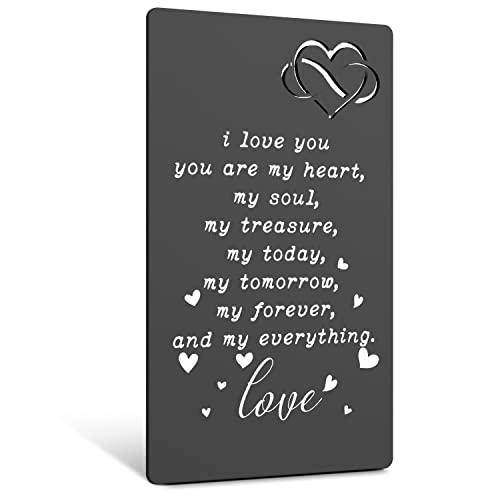 Anniversary Card Gift for Him Romantic Gift for Him or Her Valentine’s Day for Hubby Husband Boyfriend Groom Fiance Wedding Engagement Gifts Long Distance Relationship Gifts (black) VCD32