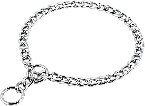 PETTOM Collare a Strozzo, Collare per Cani Catena in Metallo Ferro, Collar Cane Serpente per Cane Taglia Grande Media Piccola