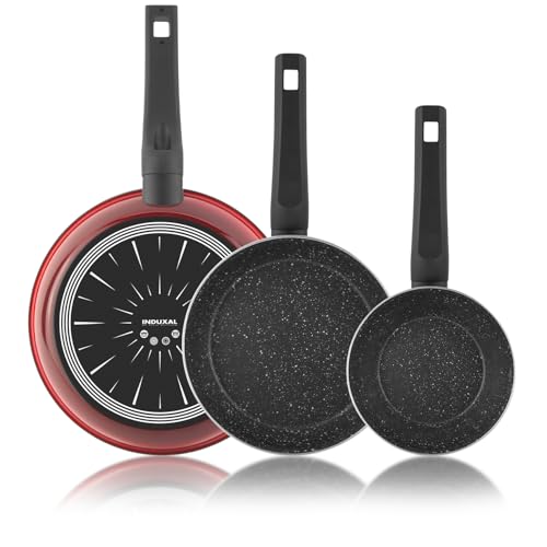 Magefesa Coral Nonstick Frying Pan Set, 7.9", 9.4", & 11", Made of Porcelain on Steel with Double Layer Nonstick Coating, Suitable for All Types of Stovetops