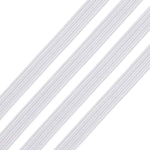 1/8 inch Elastic White 10 Metres-3mm Elastic Corded Flat Cord Thin Elastic Dressmaking Waistband Headbands for Sewing Clothing, Knitting, DIY Projects, Skirt & Trouser Waistband
