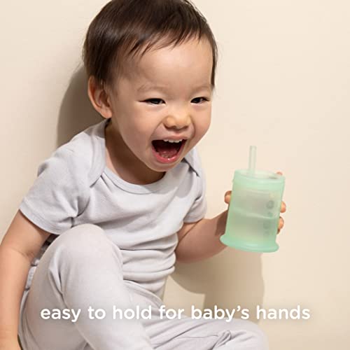 Olababy HU-XI-201 Silicone Training Cup With Straw Lid | Babies Water Drinking Cup | 6+ Mo Infant To 12-18 Months Toddler | Sippy Cup For Kids & Smoothie Cup | Baby Led Weaning thumb #6