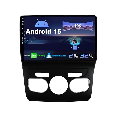 SXAUTO Android 15 IPS Car Stereo Radio for Citroen C4 C4L DS4 (2013-2017) - Built-in Carplay/Android Auto - Rear Camera - 2G+32G - Steering Wheel Control Dual Band WiFi DAB Fast-Boot - 2 DIN 10.1 Inch