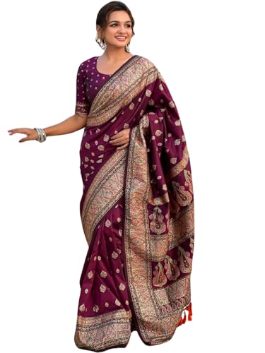 Image of Original Pashmina Kashmiri Silk Zari Woven Saree