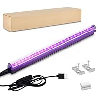 UV licht lampe,USB schwarzlichtlampe 385-400 Black Light Bar,UV Licht Röhre mit Schalter für Disco,Glow Party,Party Zubehör,Halloween Deko,schwarzlicht led