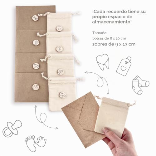 Miniatura 2 de Ulanik Caja De Madera De Recuerdos De La Infancia, Tarjetas Para La Memoria 7 St