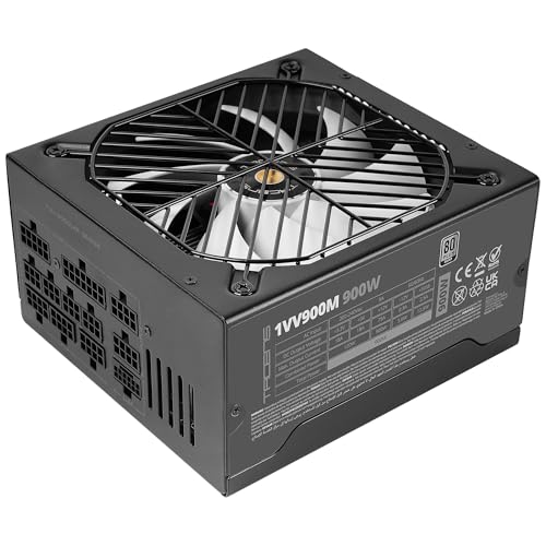 Tacens Valeo V 900M, Fuente de Alimentación ATX 3.1 900W, 10 Años Garantía, 80Plus Silver, Ventilador AI2 RPM FDB 140mm, Condensadores Japoneses 105°C, Cableado Modular, PCIe 5.1 y 12V 2x6, Negro