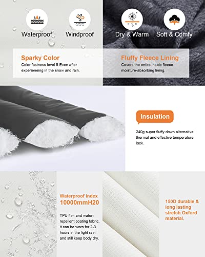 Image of Pursky Men's Waterproof Ski Jacket Winter Snow Coats Fur Hooded Raincoats Parka