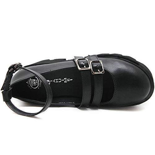 MAVMAX Women's Goth Mary Jane Shoes Buckle Platform Chunky High Heel Punk Gothic Pumps4
