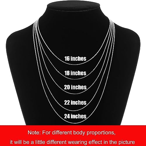 Toptrend Solid 925 Sterling Silver Italian 1mm Box Chain Necklace for Women Girls, Super Thin & Strong Necklace Chain 16/18/20/22/24 Inch - Image 7