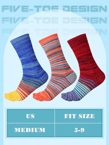 Image of Fourluoo 3 /6 Pairs Women Toe Socks Cotton Breathable Ankle Five Toe Socks for Men Women Athletic Running