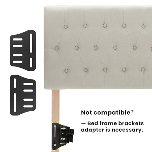 Kingfun 022 Tufted Upholstered Queen Size Bed Headboard In Modern Button Design, Adjustable Solid Wood Head Board thumb #6