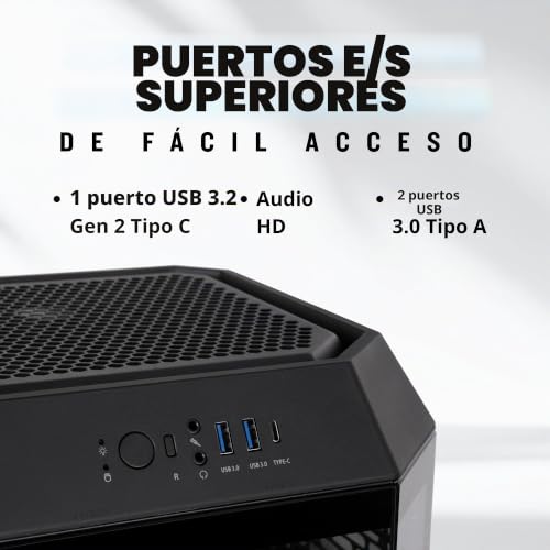 Miniatura 3 de Thermaltake The Tower 250 | Mini Torre Mini-ITX Octogonal | 2 Ventiladores CT120 Preinstalados | Cristal Templado y Alto Flujo de Aire | Compatible con AIO de 360mm | Negro