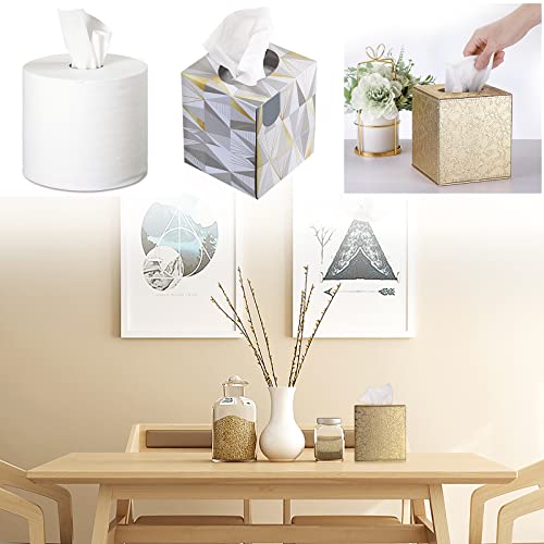 BTSKY Papierhalter aus PU-Leder, für Haushalt, Büro, Würfel, Serviettenhalter (Gold)