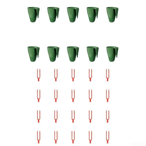 Wenyouya Erdbeer Anzuchtset 10 Tassen 20 Gabeln