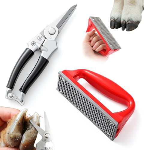 Lanties Goat Hoof Trimmers and Rasp Kit Hoof Trimmers for Goats and Sheep Trimming Cutting and Smoothing Farrier Supplies for Foals Sheep Ponies Donkeys Garden Cutting Tool