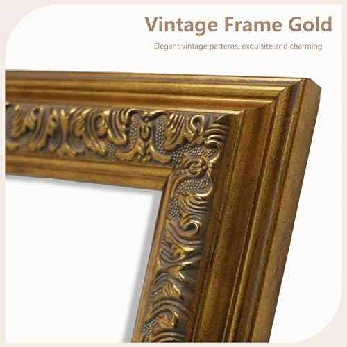 Image of VIOLABBEY 12x18 Frame Gold, Vintage Poster Photo Frames Ornate without Mat for Wall Hanging