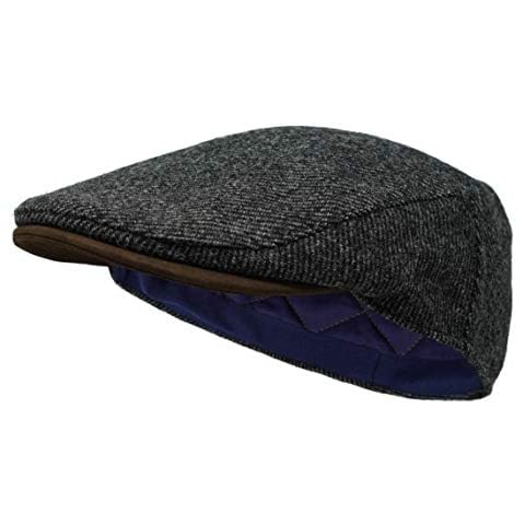 Borges & Scott The Sloan - Irish Tweed and Nubuck Leather Flat Cap - Irish Slate - Small Cover