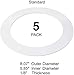 5 Pack Gloss White Goof Trim Ring for 6