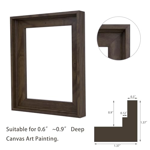 Image of Canvas Frames for 14 inchx18 inchPaintings with 0.6 inch~0.9 inch Deep Dark brown