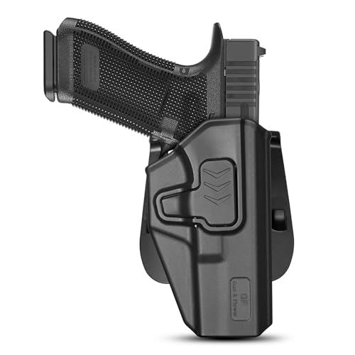 OWB Holster - Compatible with Glock 17/19/ 19X/ 31/32 (Gen 1-6) & G22/ 23 (Gen1-4) & G44/45, Level II Retention Holster | Paddle 360 Degrees Adjustable