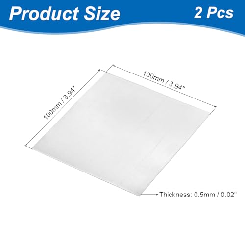 Image of uxcell 2 Pcs Zinc Sheets, 99.9% High Purity Zinc Plate 0.02 inchx4 inchx4 inch(0.5x100x100mm) Metal Zinc Foil Zinc Anode Strip for Science Lab Industry DIY Craft