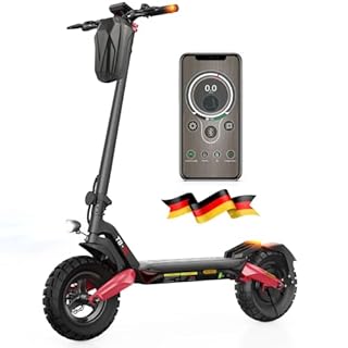 E Scooter mit Straßenzulassung, 80-100 KM Reichweite, 48V 15Ah, 10 Zoll Offroad Luftreifen, ABE Elektroroller mit Doppelter Stoßdämpfung, Faltbarer E Roller Offroad Belastung