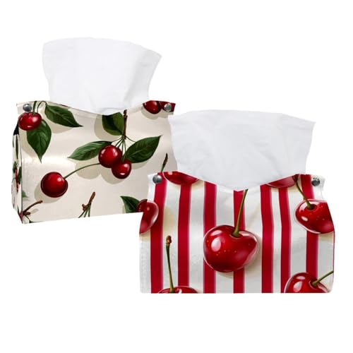 Supports à mouchoirs cerises rouges au design pop et format compact