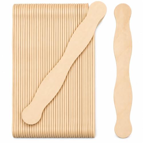 Mandala Crafts 200 Wavy 8 Inch Unfinished Natural Wooden Fan Handles Sticks
