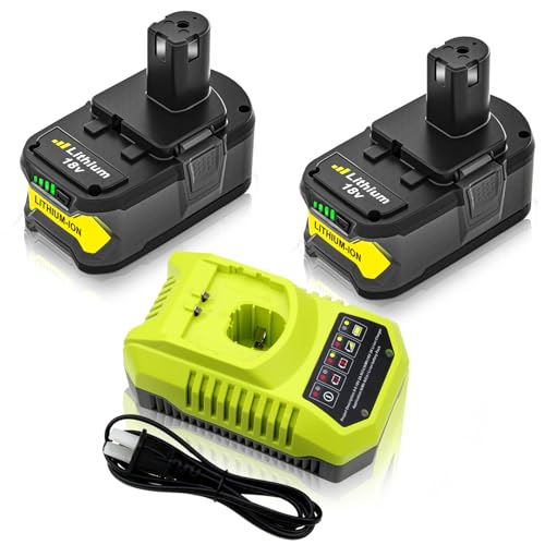 Image of Reoben 6.0Ah Replacement for Ryobi 18V Battery Compatible with Ryobi 18V Lithium Battery P102 P103 P104 P105 P107 P108 P109 P190 P122 for 18 Volt Cordless Power Tools 3 Packs (Green-3P)