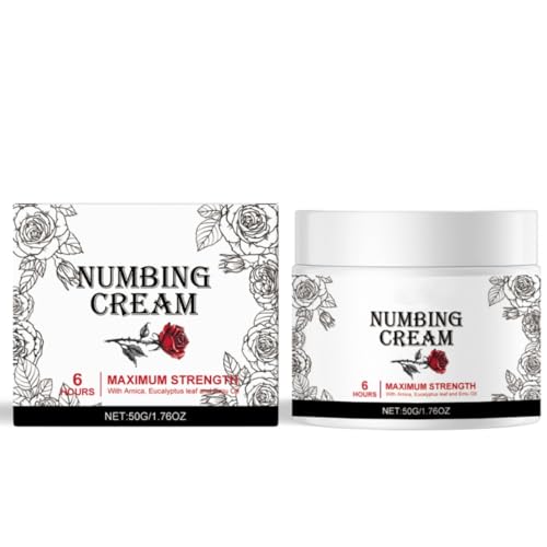 6 Hours Maximum Strength Numbing Cream Tattoo Painless Tattoo Numbing Cream, Numb Cream for Tattoos Extra Strength with 5x Numbing 1.76oz/ 50g