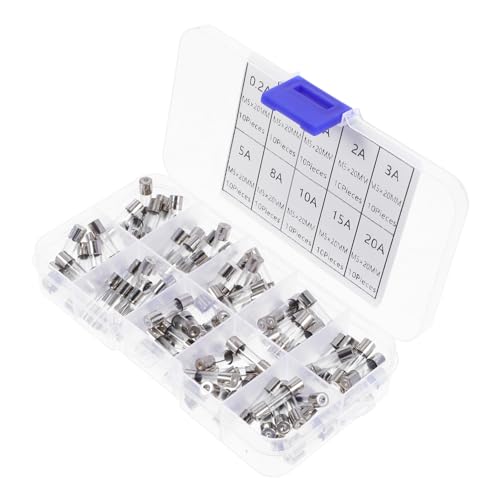Set de fusibles de vidrio de acción rápida assorted para protección de circuitos, kit de tubo de vidrio para aplicaciones electrónicas y domésticas