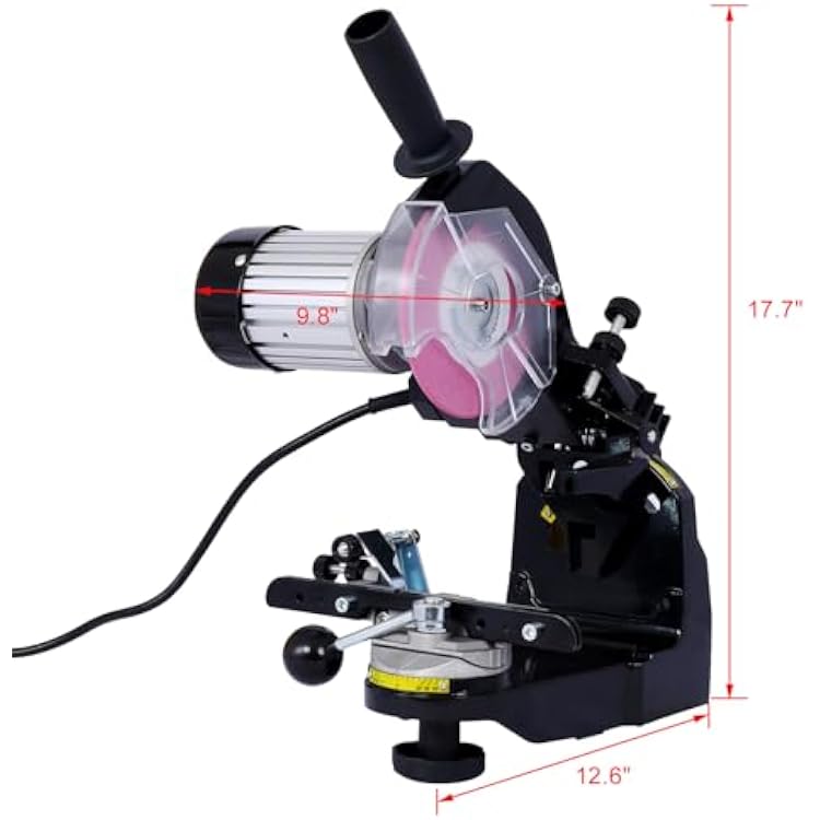 Professional Chainsaw Sharpener - Multi-Angle Adjustable 120-Volt Bench Grinder, Universal Chain Compatibility, Precision Sharpening, for All Chainsaw Chains