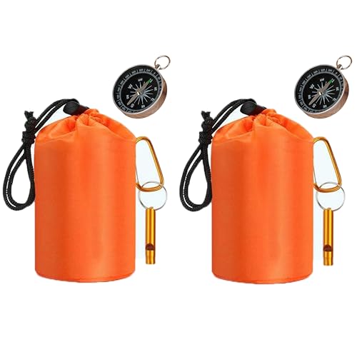 2 Pack Emergency Sleeping Bag Survival Gear - Portable Waterproof Thermal Bivy Sacks Bivvy Bags 96