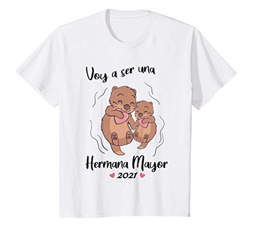 Niños Voy a ser una hermana mayor 2021 Anuncia embarazo Nutria Camiseta