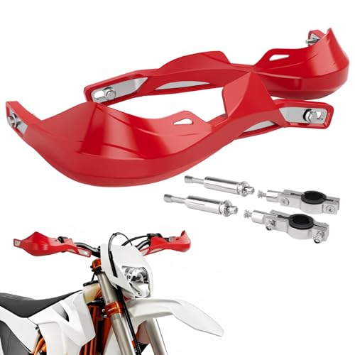 Protege Main Moto, Protection Main Moto pour Guidon Moto 22mm 28mm Surron Beta 50 CRF XR YZF XC KX 125 150 250 300 Ebike Quad Pit Bike Motocross Enduro-Rouge