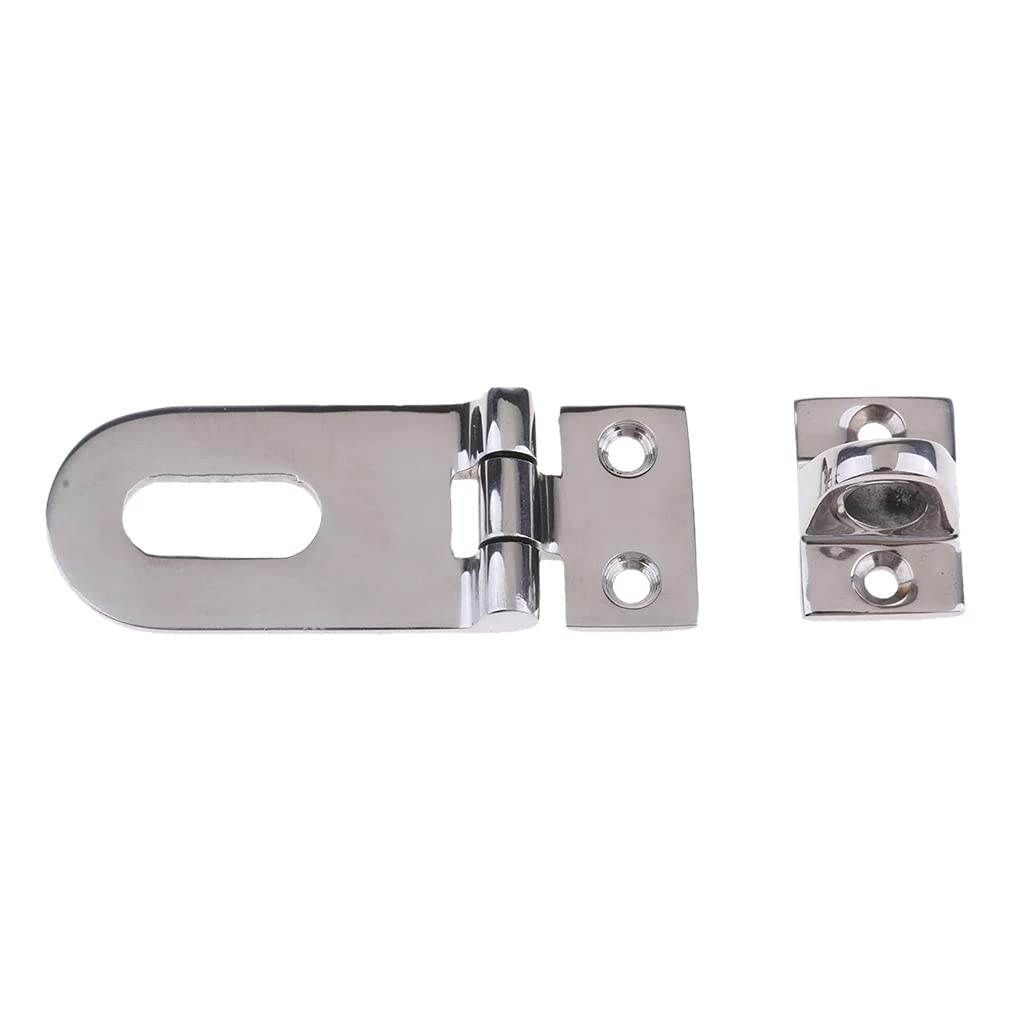 SFJSFIMQ Stainless Steel Safety Padlock Hasp Door Clasp Gate Lock Latch for Marine Boat Cabinet, Drawer, Sliver