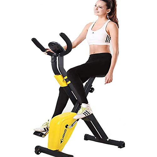 Tingeart Bicicleta EstáTica MagnéTica Plegable, Ajustable Resistencia, Pantalla LCD, Altura Ajustable, para Gimnasio De Oficina En Casa, 70 * 41 * 110Cm A