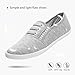 Women's Canvas Slip on Sneakers Casual Slip on Walking Shoes Womens Tennis Shoes Flat Dress Shoes Non Slip Work Shoes(Grey.us10)