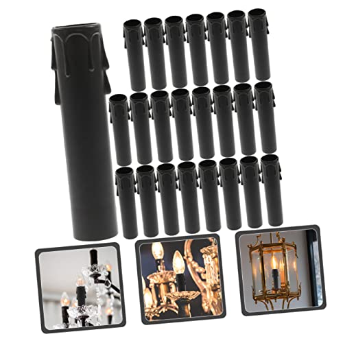 Osaladi 24Pcs Tear Candle Tube Plastic Candle Holders E14 Bulb E12 Bulb Chandelier Candle Covers Lamp Holder Candle Covers Sleeves Lamp Replacement Parts Candle Sleeves Socket Holders Ps #TOP2