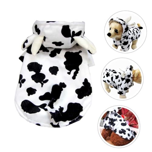 Disfraz de vaca para perro pequeño talla M blanco miniatura 4