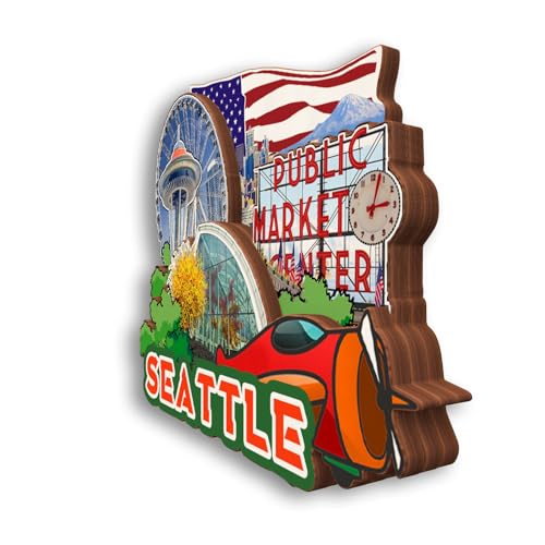 Imán decorativo para refrigerador de Seattle 4x3 pulgadas miniatura 4