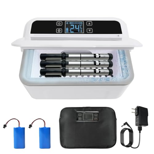 Image of Portable Cooling Case with Aluminum Liner, Travel Cooler Box with 36°F–64°F (2℃–18℃) Temperature Control and Power Reminder, for Home, Car, and Trips, HXJ-2