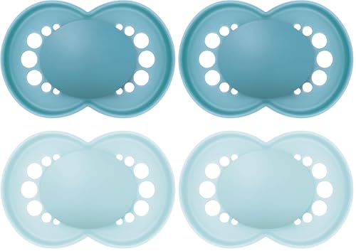 Image of MAM Original Matte Baby Pacifier, Nipple Shape Helps Promote Healthy Oral Development, Sterilizer Case, 6-16 Months, Boy,2 Count (Pack of 2)