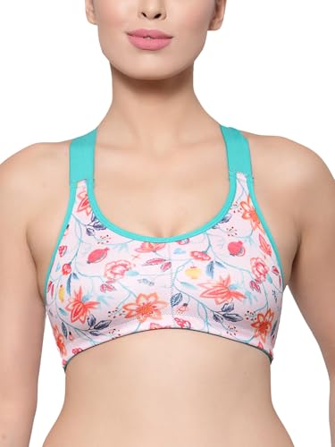 Image of Inner Sense Sports Bra for Women Made with Organic Cotton and Bamboo I Adjustable Padded Bra for Women with Cross Back Strap I Wire Free Medium Impact Innerwear