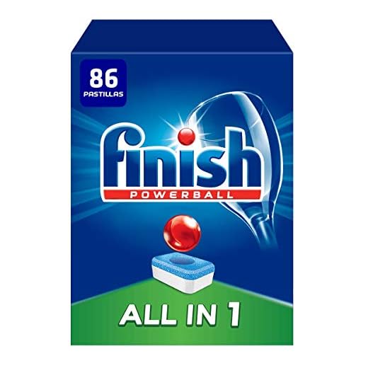 Finish Powerball All in 1 Original - Pastillas para el Lavavajillas Todo en 1, Fragancia Limón, Formato 86 Unidades