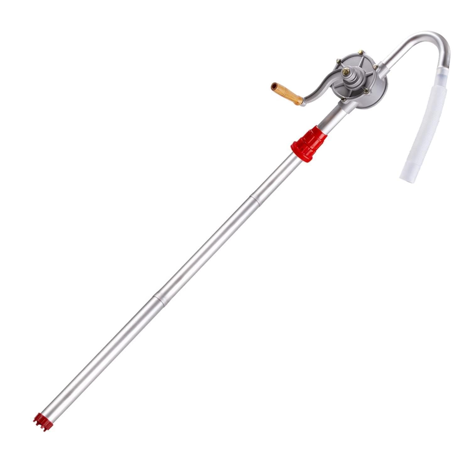 Artnery Oil Barrel Pump,Aluminum Alloy Rotary Hand Crank Oil Barrel Drum Pump for Petrol Diesel Fuel Garage Hand Drum Barrel Pump Tool-image-30