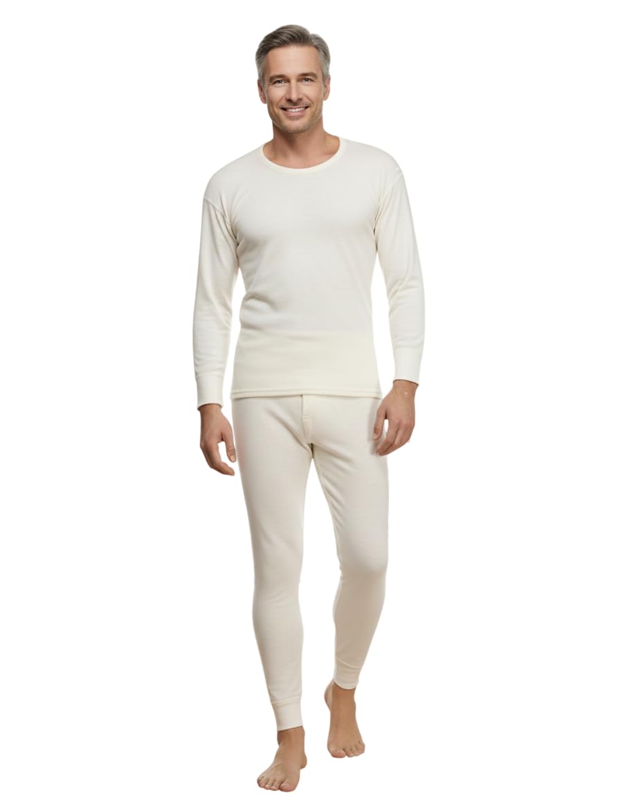 Hasyün Premium Erkek İçlik Takımı,%100 Yün, Uzun Kollu, Alt Üst Set, Sarı, M/L/XL, Bisiklet Yaka, Selanik Örme, 30 Derece Elde Yıkama (Siyah, M)